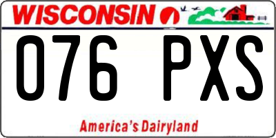 WI license plate 076PXS