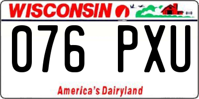 WI license plate 076PXU