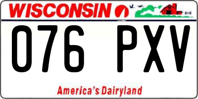 WI license plate 076PXV
