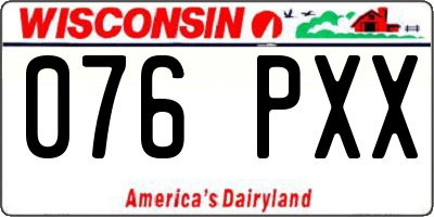 WI license plate 076PXX