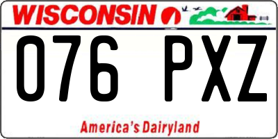 WI license plate 076PXZ