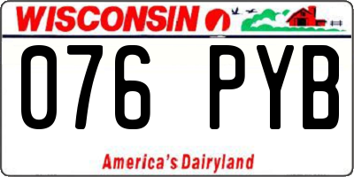 WI license plate 076PYB