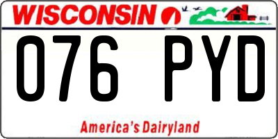 WI license plate 076PYD