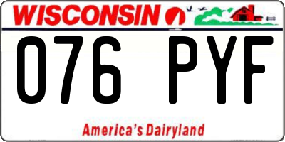WI license plate 076PYF