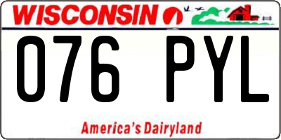 WI license plate 076PYL