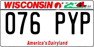 WI license plate 076PYP