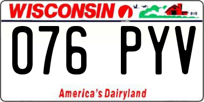 WI license plate 076PYV
