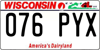 WI license plate 076PYX