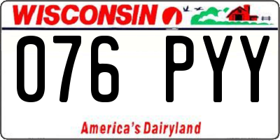 WI license plate 076PYY