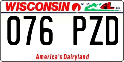 WI license plate 076PZD