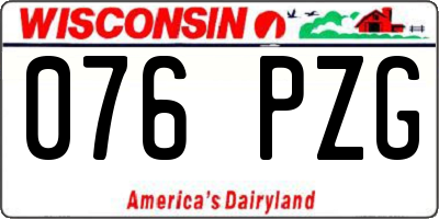 WI license plate 076PZG