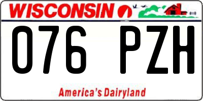 WI license plate 076PZH