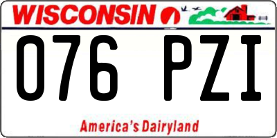 WI license plate 076PZI