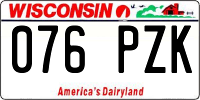 WI license plate 076PZK