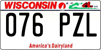 WI license plate 076PZL