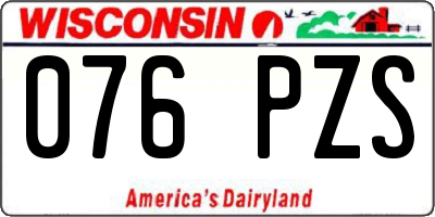 WI license plate 076PZS