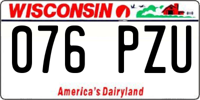 WI license plate 076PZU