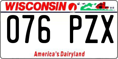 WI license plate 076PZX