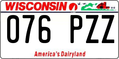 WI license plate 076PZZ
