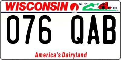 WI license plate 076QAB