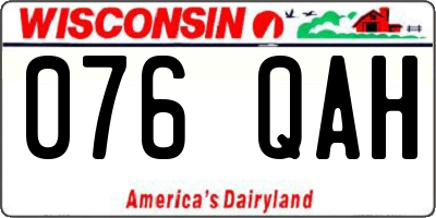 WI license plate 076QAH