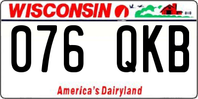 WI license plate 076QKB