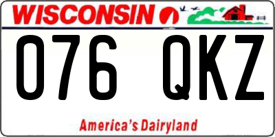 WI license plate 076QKZ