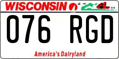WI license plate 076RGD