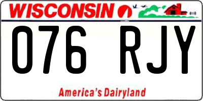 WI license plate 076RJY