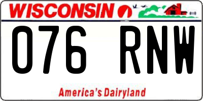 WI license plate 076RNW