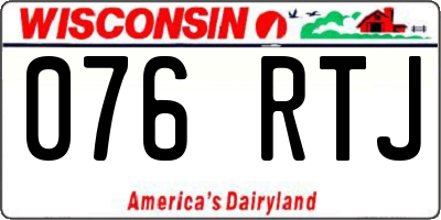 WI license plate 076RTJ
