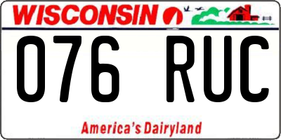 WI license plate 076RUC