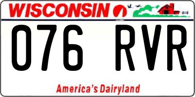 WI license plate 076RVR
