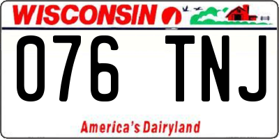 WI license plate 076TNJ