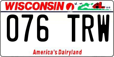 WI license plate 076TRW