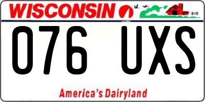 WI license plate 076UXS