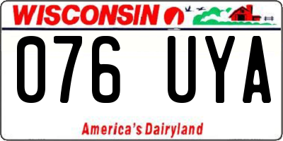 WI license plate 076UYA