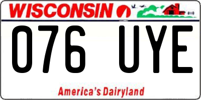 WI license plate 076UYE