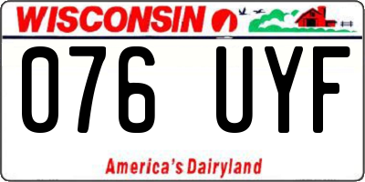 WI license plate 076UYF