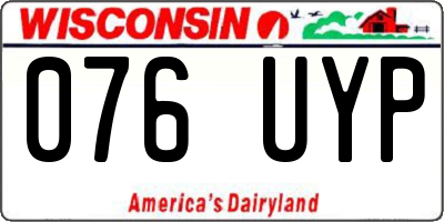 WI license plate 076UYP
