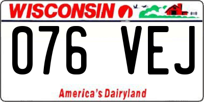 WI license plate 076VEJ