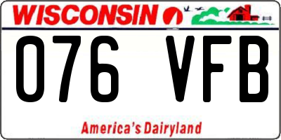 WI license plate 076VFB