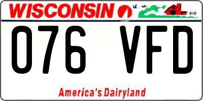 WI license plate 076VFD