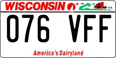 WI license plate 076VFF