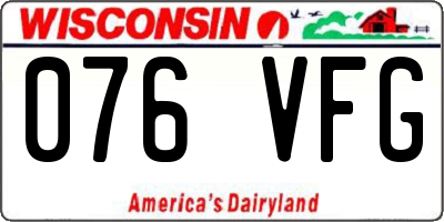 WI license plate 076VFG