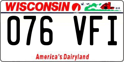 WI license plate 076VFI