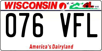 WI license plate 076VFL