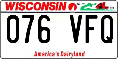 WI license plate 076VFQ