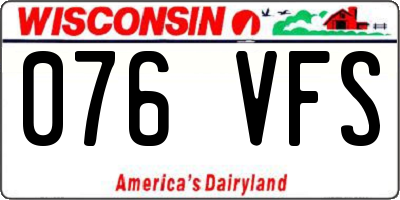 WI license plate 076VFS