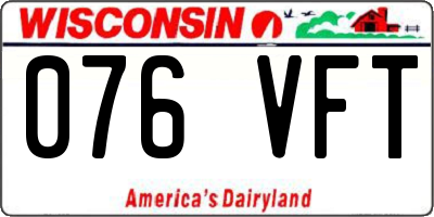 WI license plate 076VFT